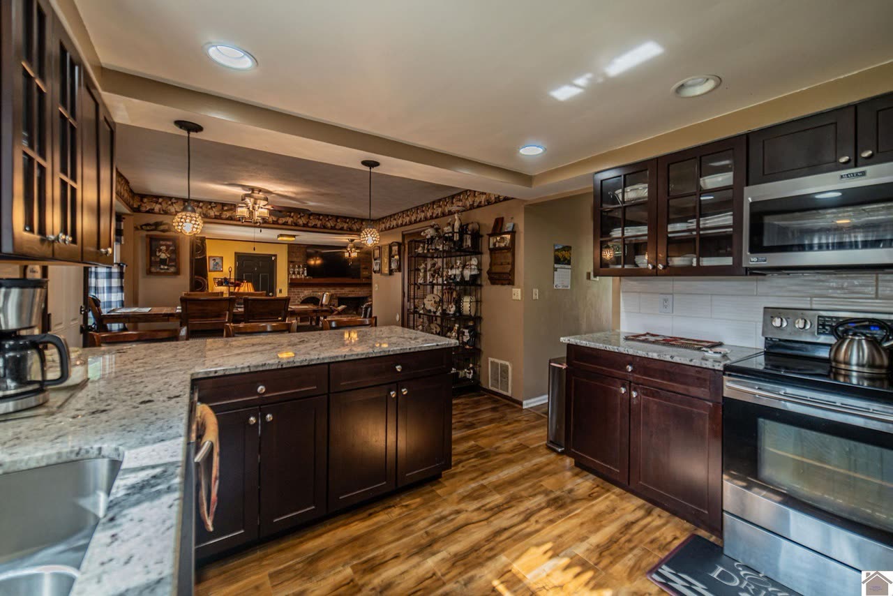 Kitchen and family room